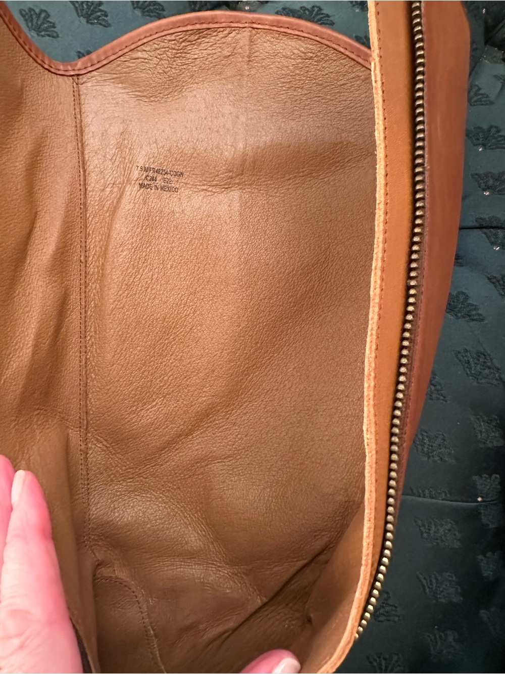 Frye Marissa Medallion Inside Zip Tall Boot. Color: Cognac. - Picture 11 of 15